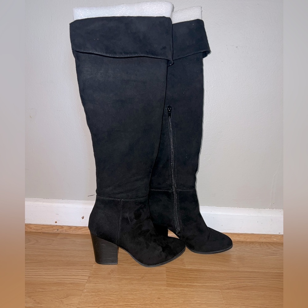 Express Black Suede Boots